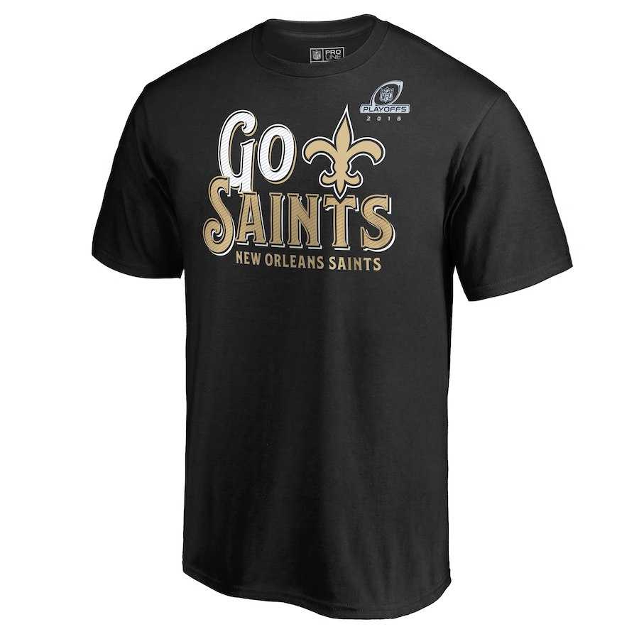 Men's Saints Black 2018 NFL Playoffs Go T-Shirt,We sell and wholesale Men's Saints Black 2018 NFL Playoffs Go T-Shirt on line form chian!